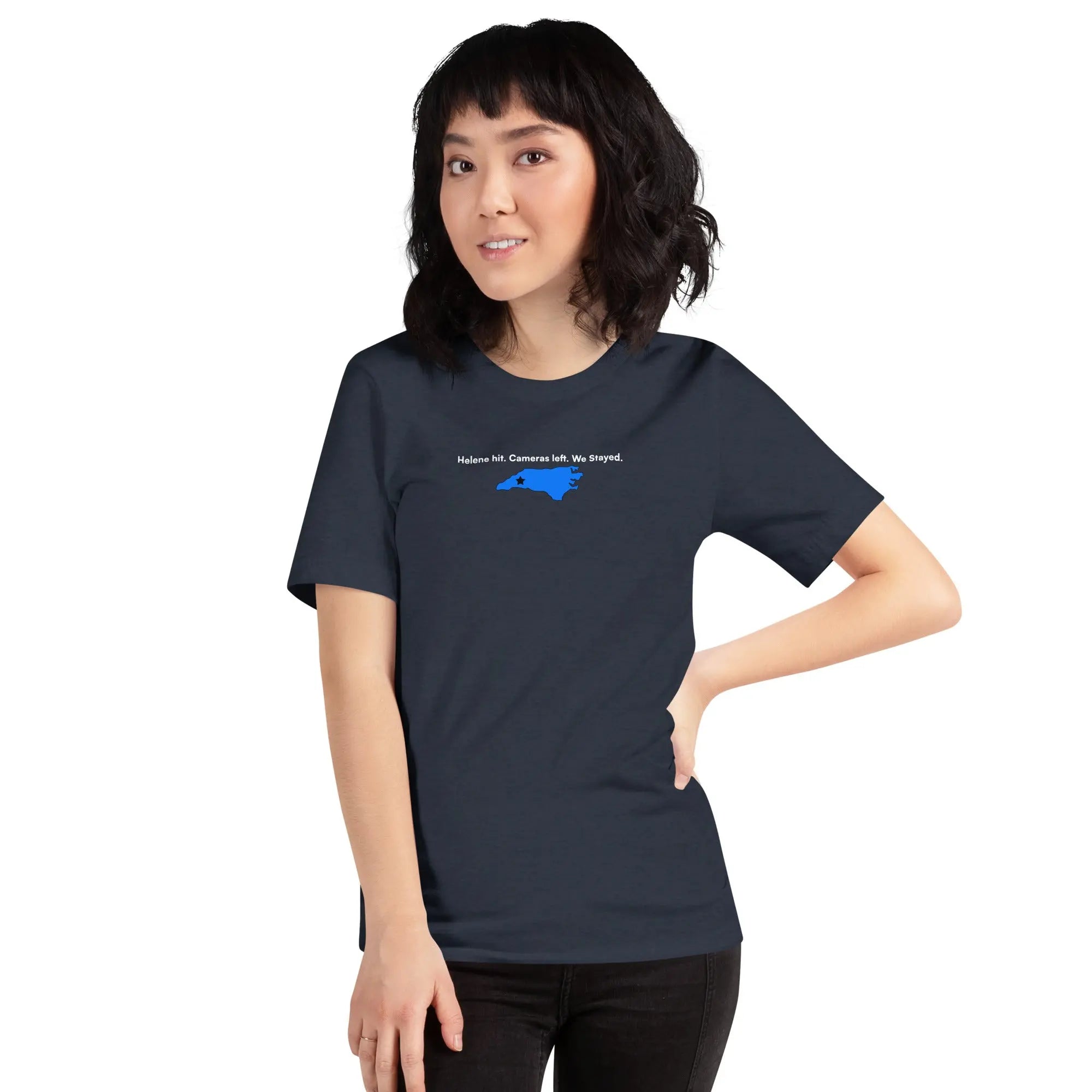 Helene Hit. Cameras Left. We Stayed. - Hurricane Helene Natural Disaster Relief T-Shirt TENWRA™