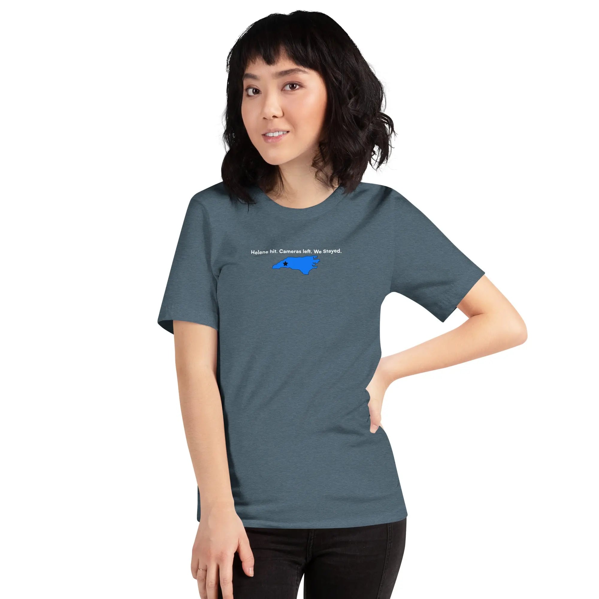 Helene Hit. Cameras Left. We Stayed. - Hurricane Helene Natural Disaster Relief T-Shirt TENWRA™