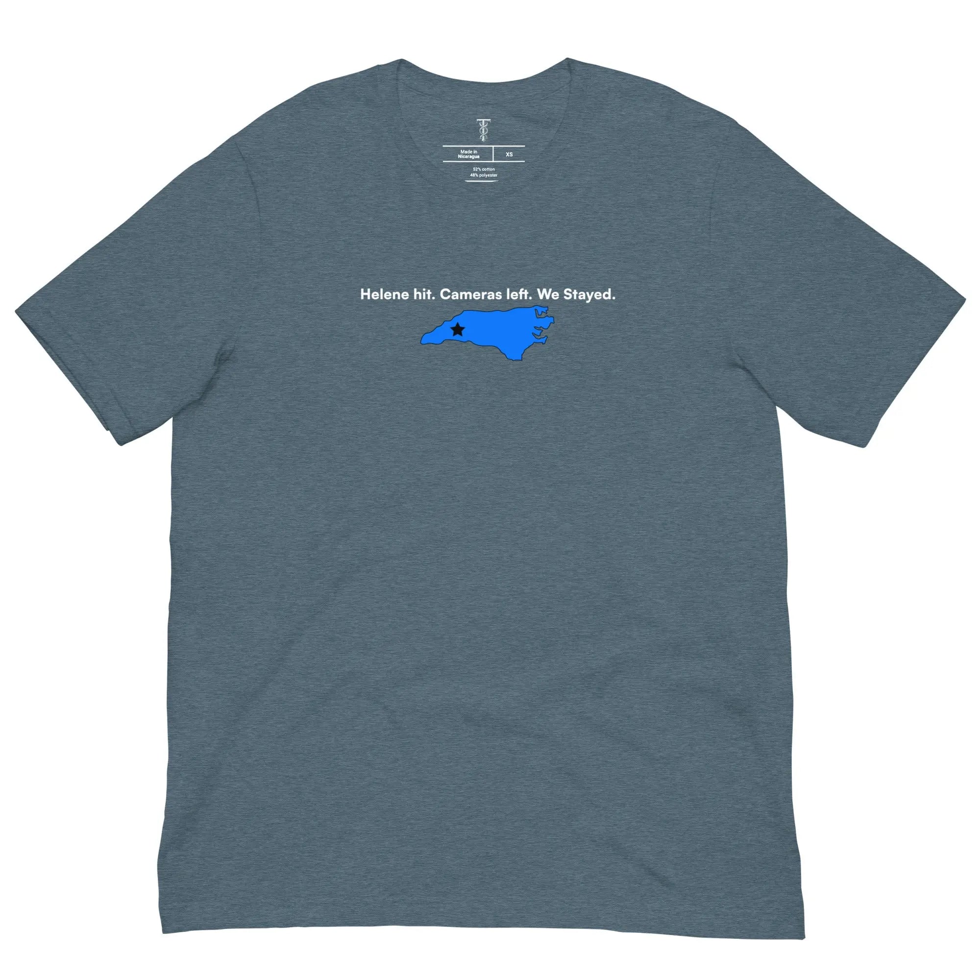 Helene Hit. Cameras Left. We Stayed. - Hurricane Helene Natural Disaster Relief T-Shirt TENWRA™