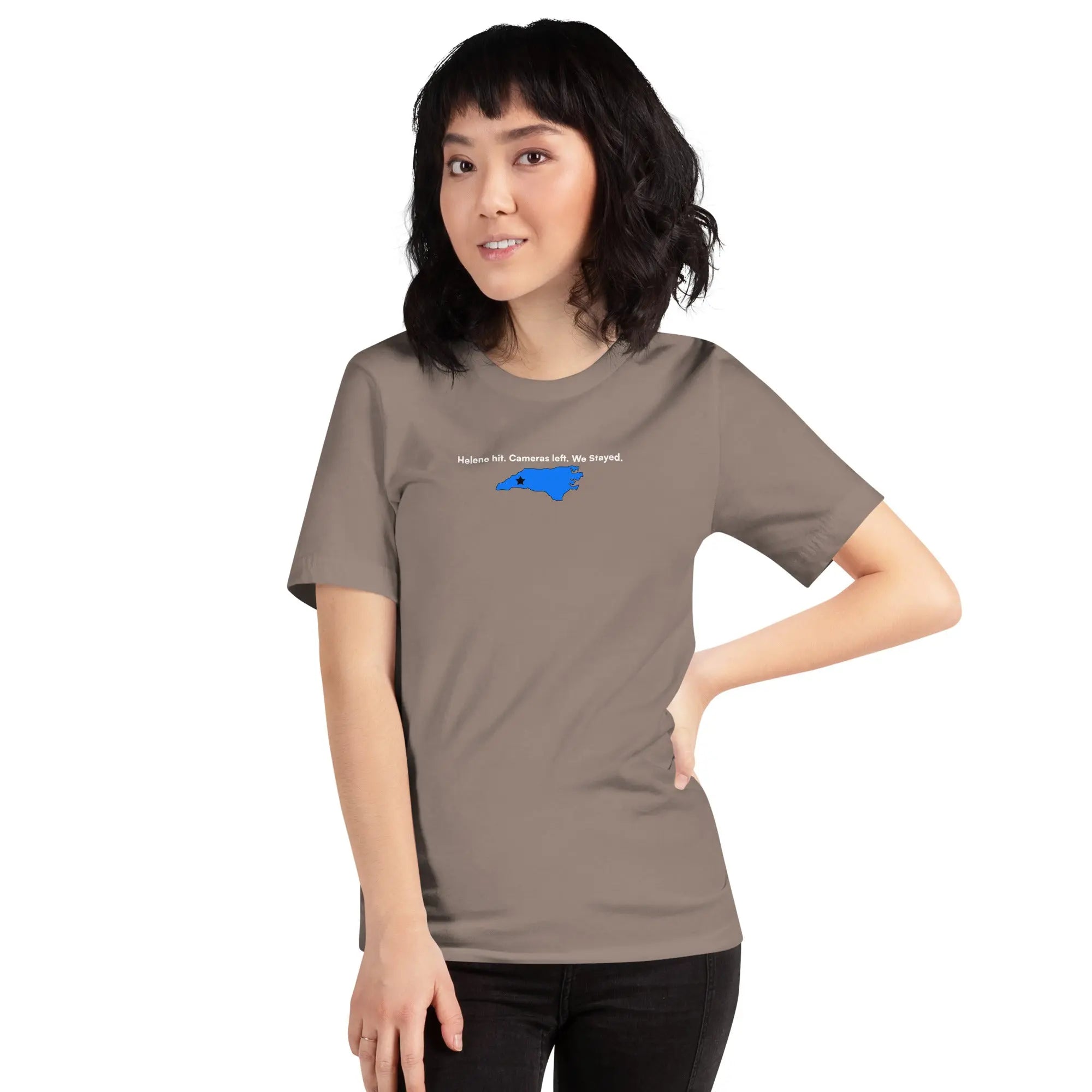 Helene Hit. Cameras Left. We Stayed. - Hurricane Helene Natural Disaster Relief T-Shirt TENWRA™