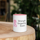 Strength Forged by Scars - Breast Cancer Awareness Ceramic Mug TENWRA™