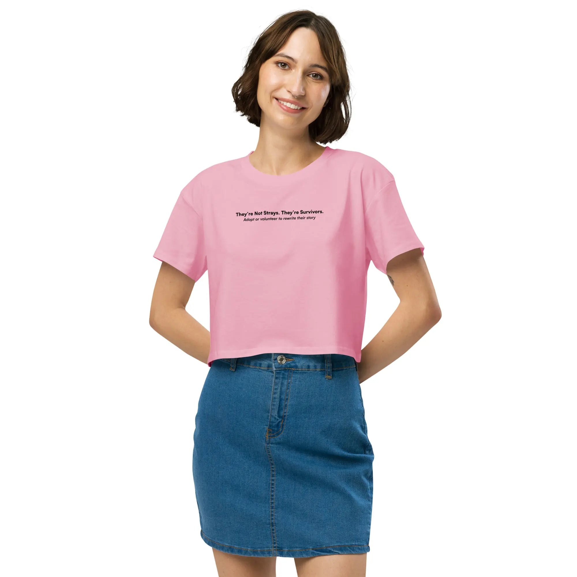 They're Not Strays. They're Survivors. - Animal Rescue & Adoption Awareness Women’s Crop Top TENWRA™