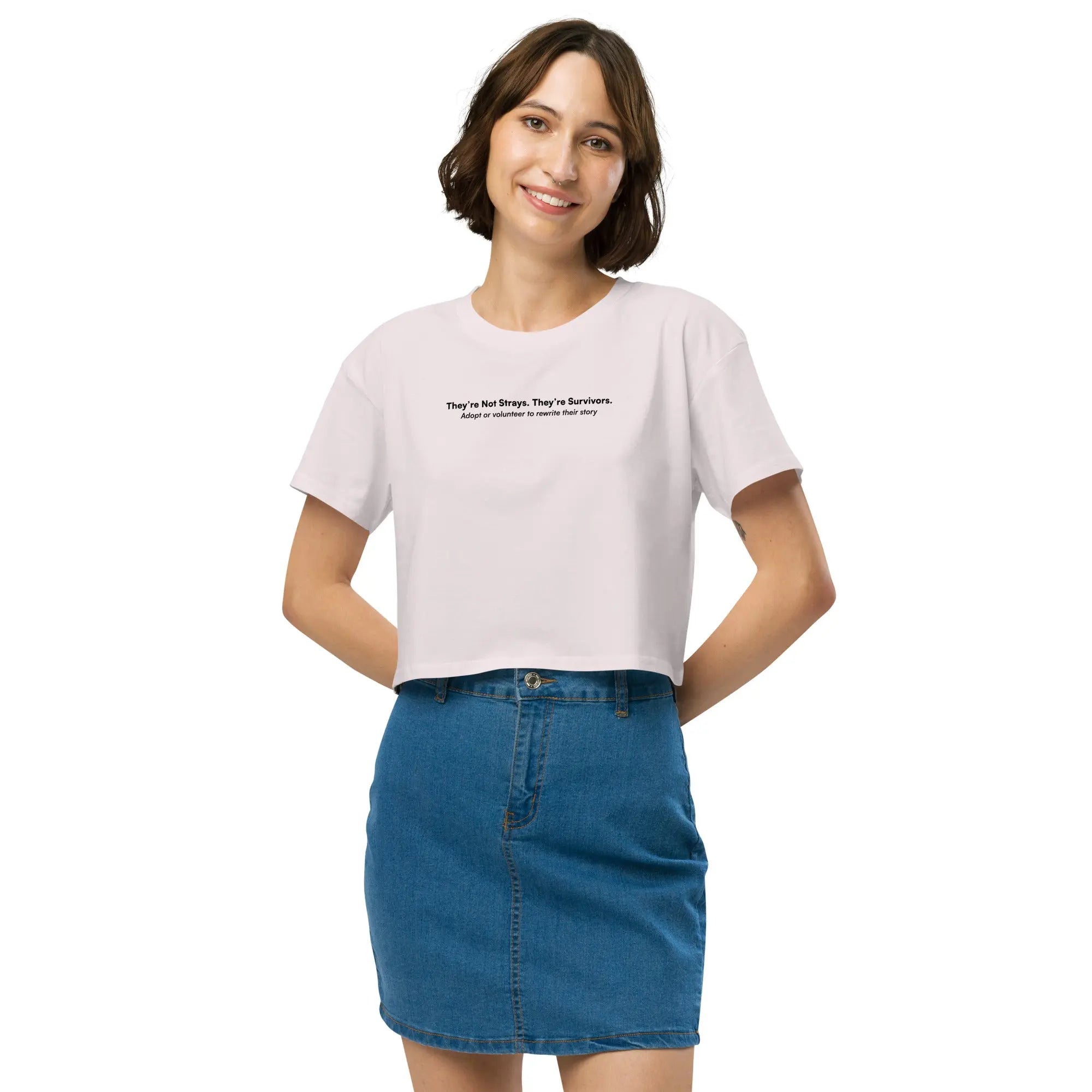 They're Not Strays. They're Survivors. - Animal Rescue & Adoption Awareness Women’s Crop Top TENWRA™