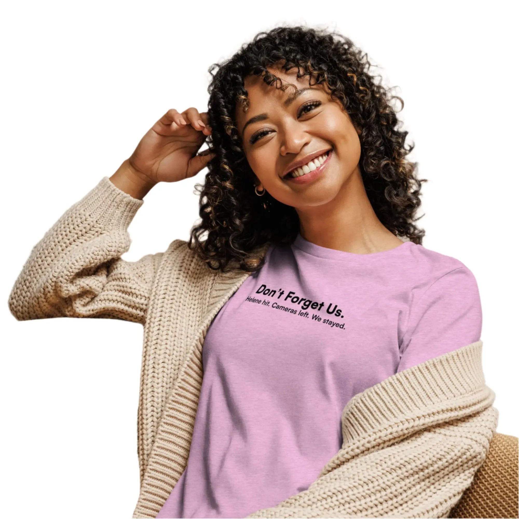Don't Forget Us - Women's Hurricane Helene Natural Disaster Relief Relaxed T-Shirt TENWRA™