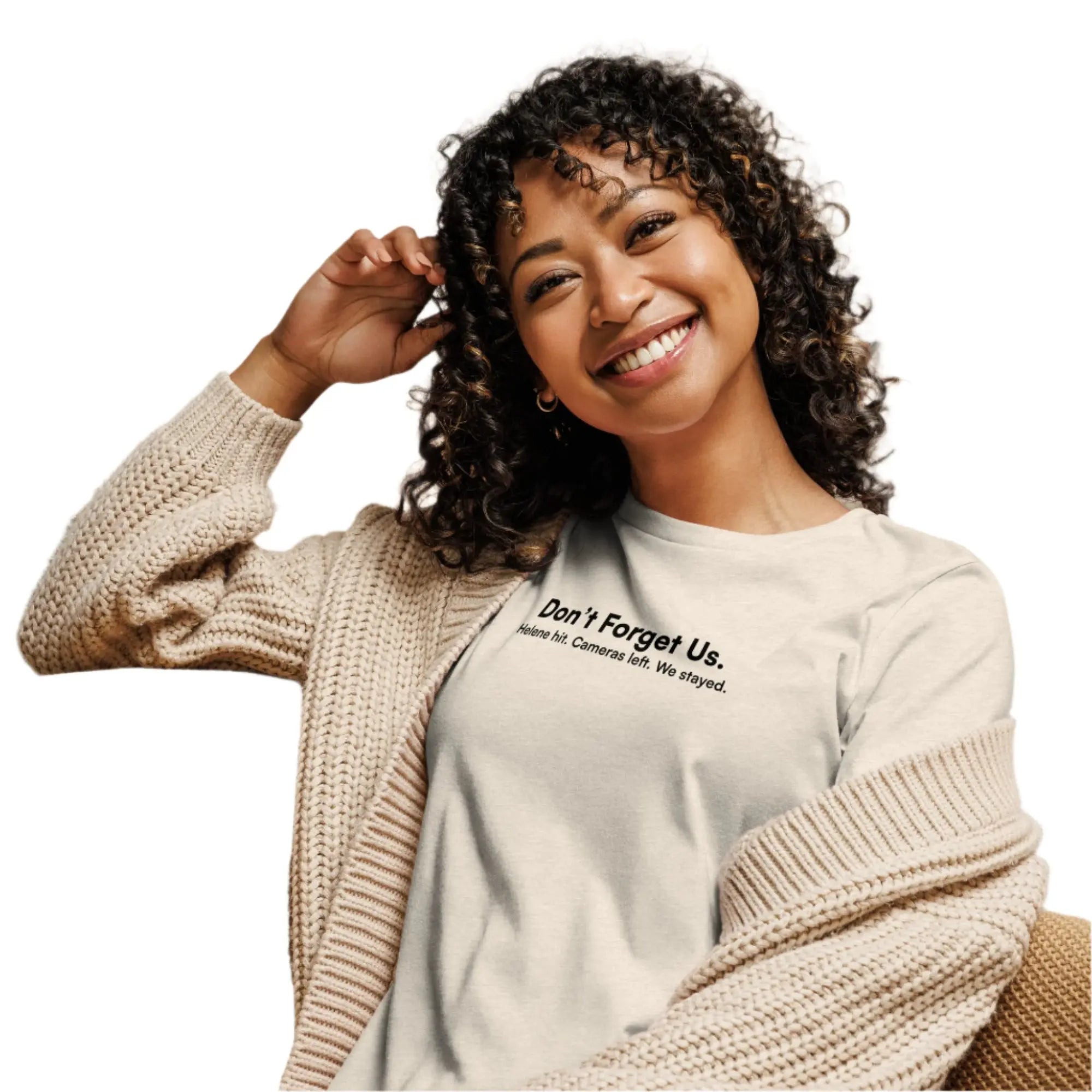Don't Forget Us - Women's Hurricane Helene Natural Disaster Relief Relaxed T-Shirt TENWRA™