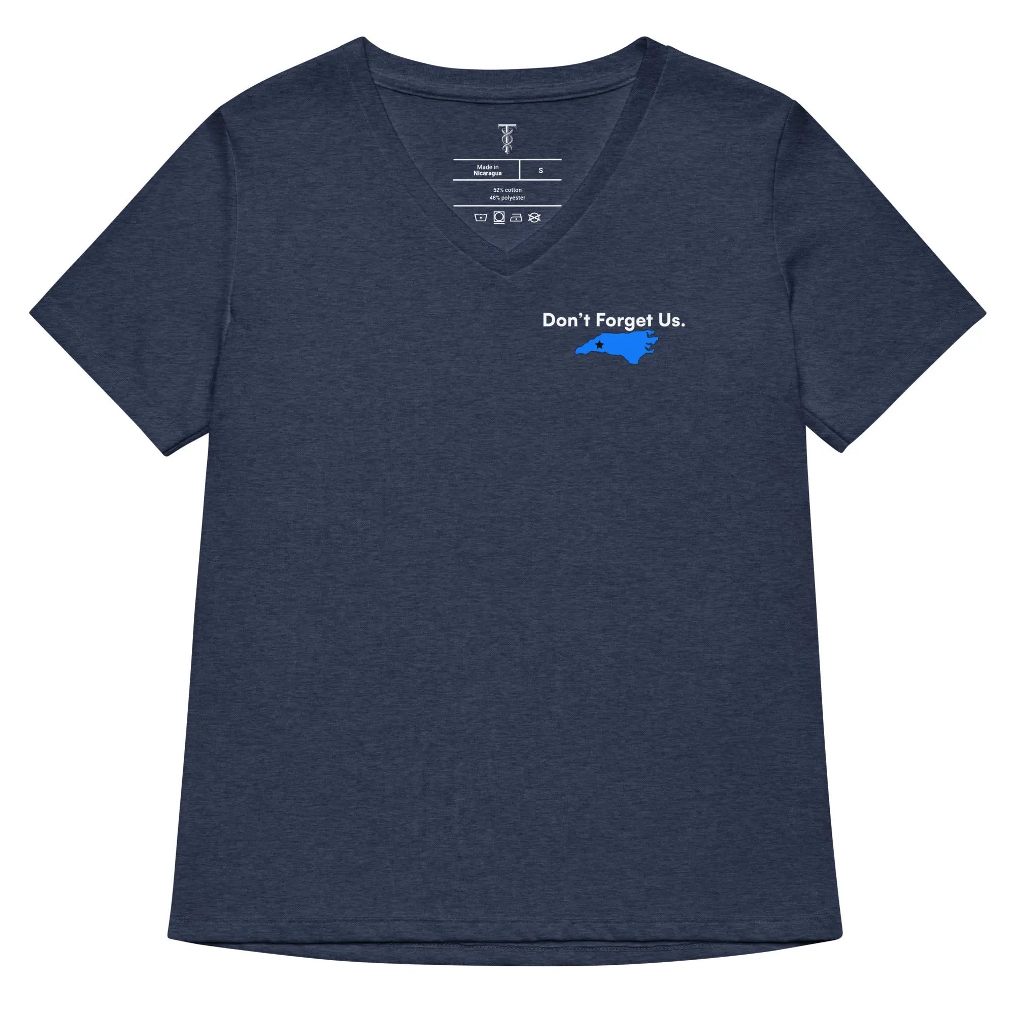 Don't Forget Us - Women's Hurricane Helene Natural Disaster Relief V-Neck T-Shirt TENWRA™