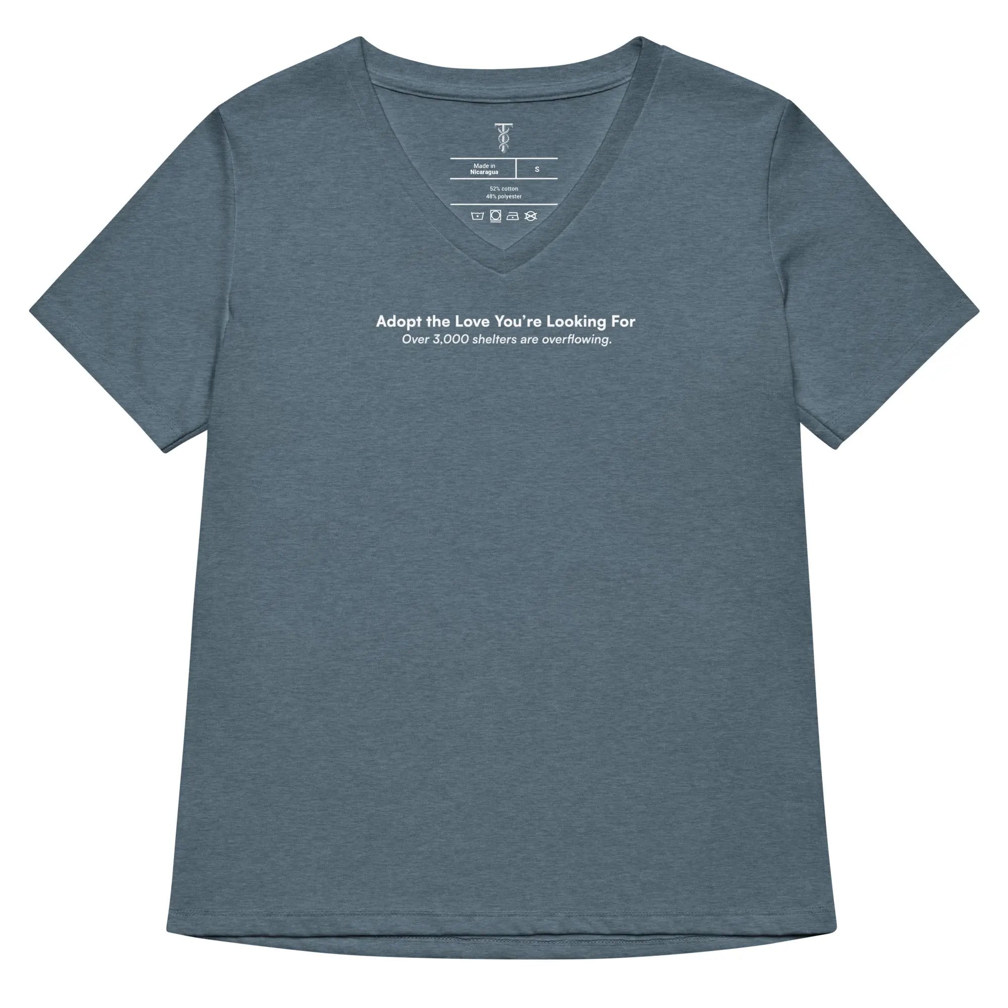 Adopt the Love You Are Looking For - Animal Rescue & Adoption Awareness Women’s Relaxed V-Neck T-Shirt TENWRA™