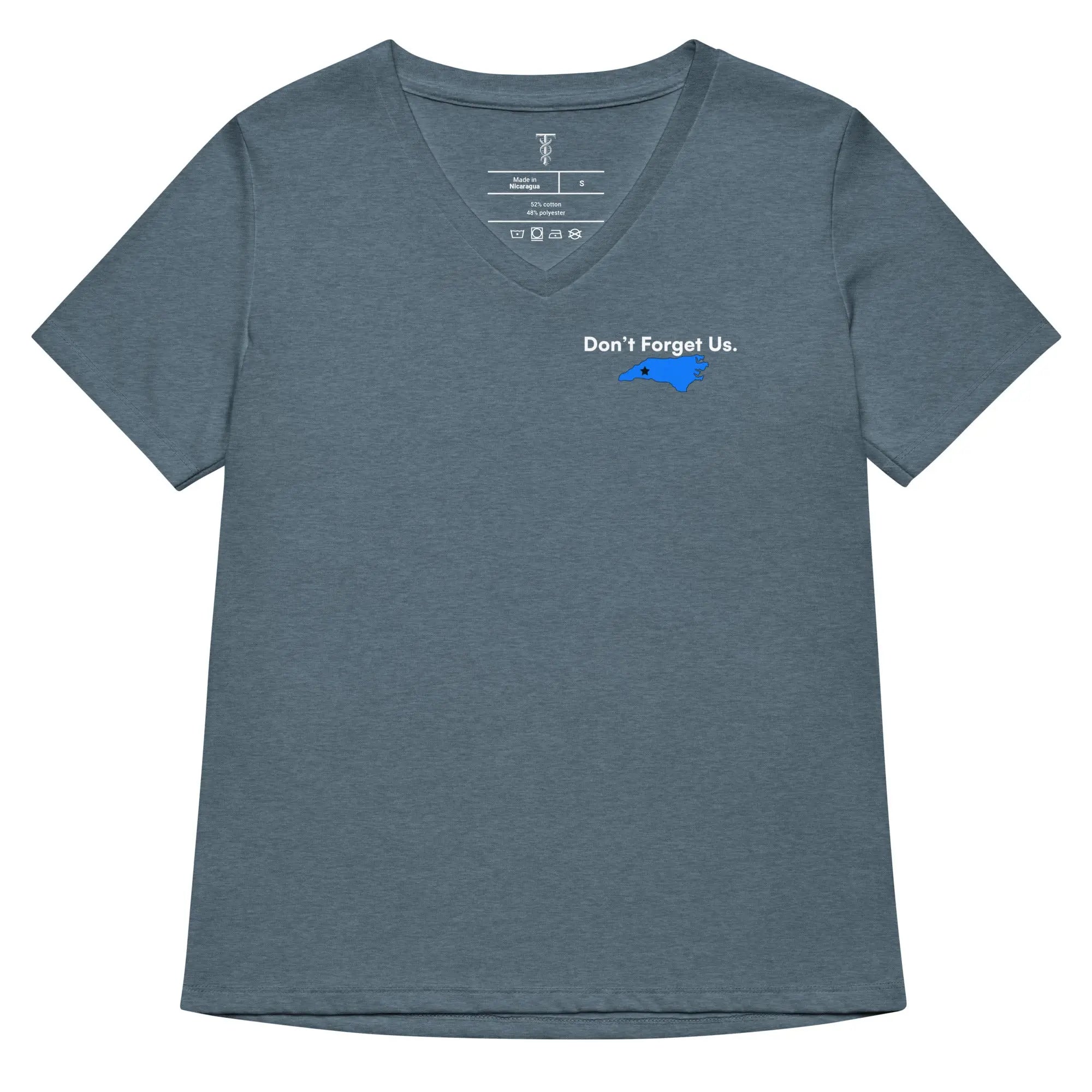 Don't Forget Us - Women's Hurricane Helene Natural Disaster Relief V-Neck T-Shirt TENWRA™