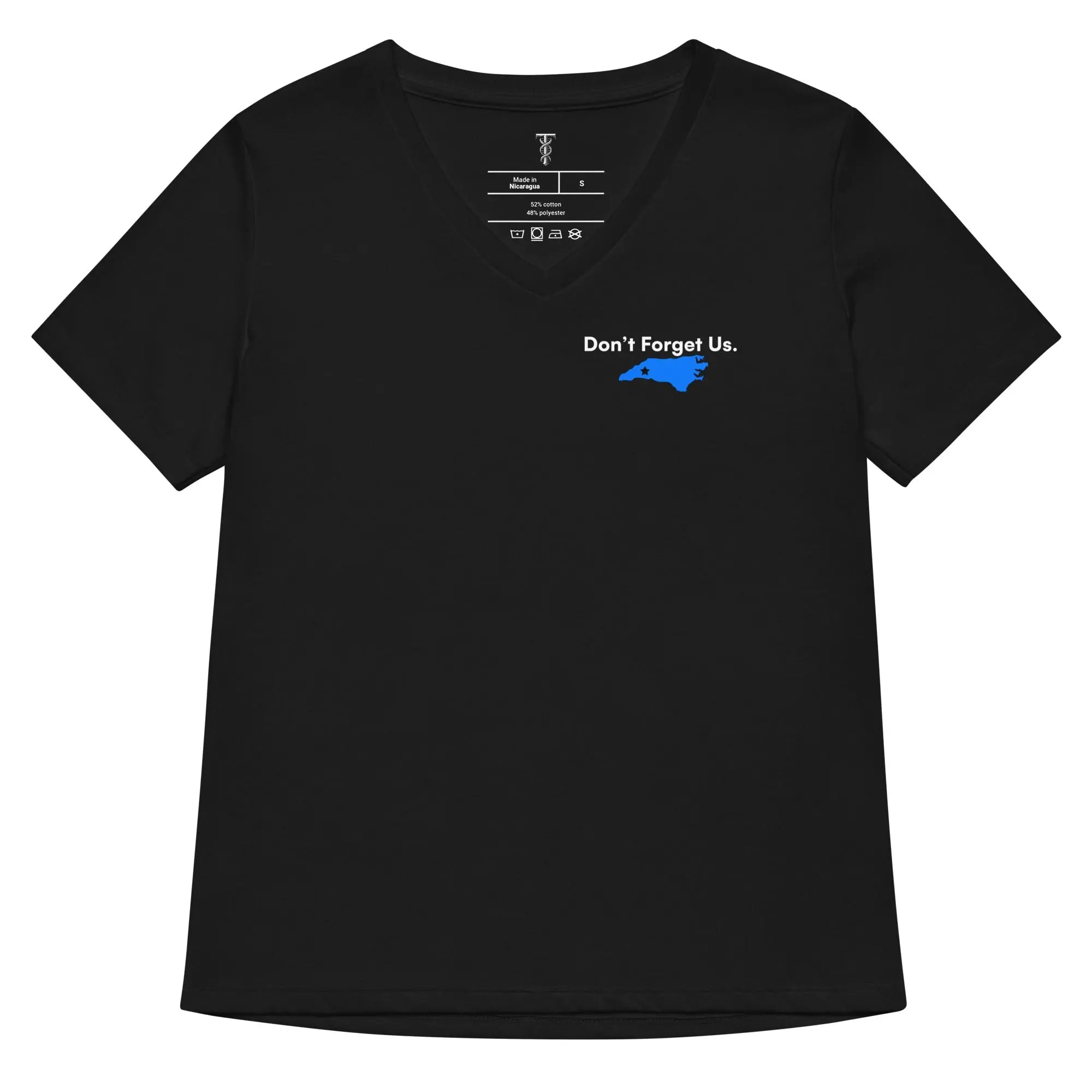 Don't Forget Us - Women's Hurricane Helene Natural Disaster Relief V-Neck T-Shirt TENWRA™